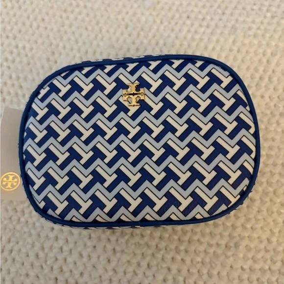 Tory Burch T-Zag Cosmetic Pouch - NWT - Picture 1 of 9